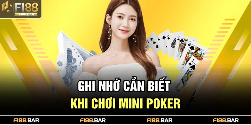 Ghi nhớ cần biết khi chơi Mini poker
